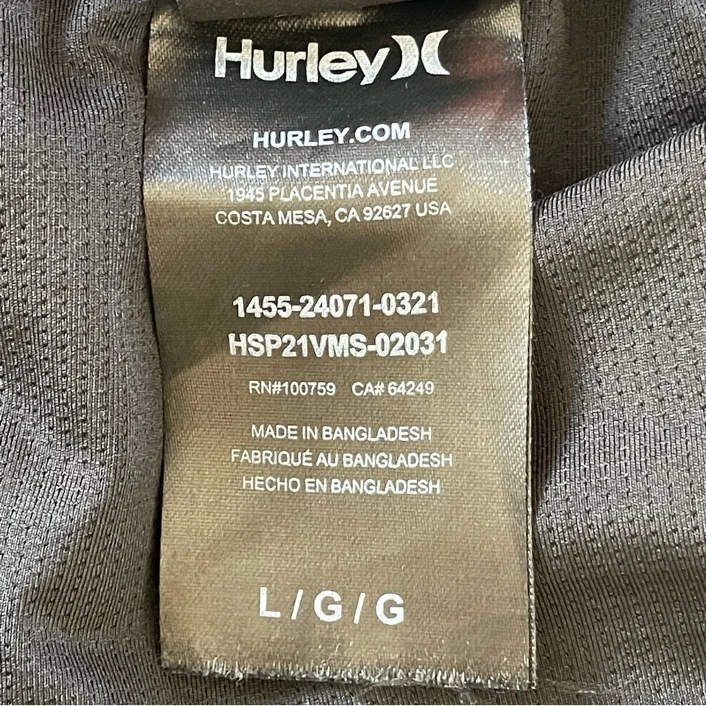 Men Hurley Color-block Gray-Black  Drawstring Lined Swim Board Shots size Large